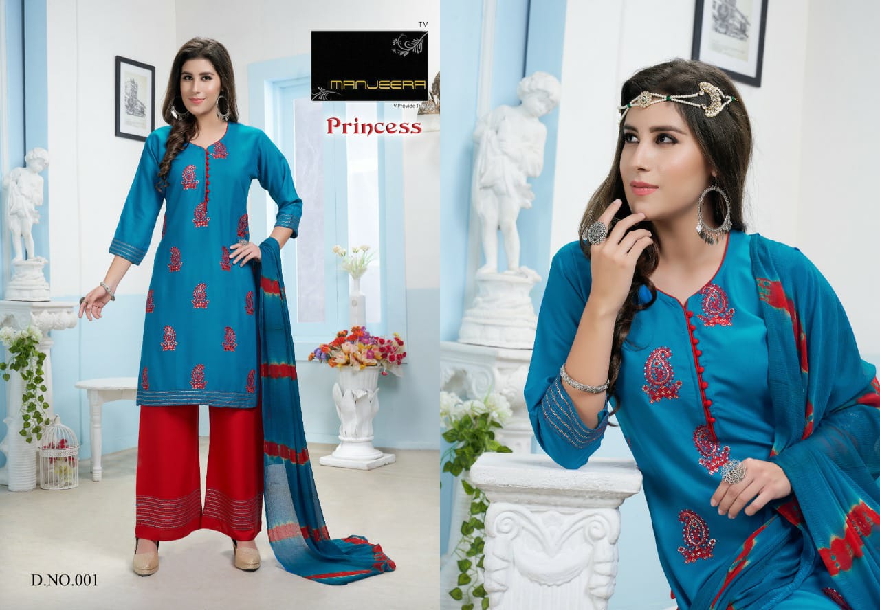 Manjeera Princess Ethnic Wear Ready Made Wholesale Dress Collection